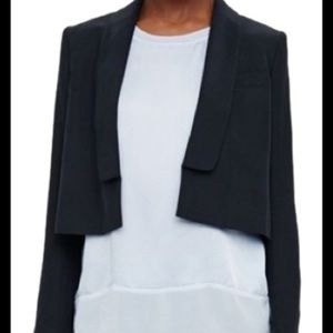 Club Monaco Black Silk Crop Jacket